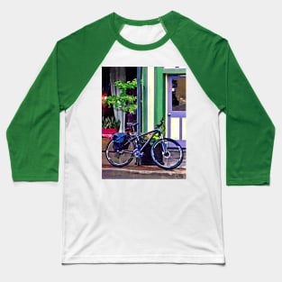 Owego NY - Bicycle Parked on Rainy Street Baseball T-Shirt